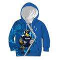 Victoria Oztag Custom Kid Hoodie Helmeted Honeyeater Mascot Indigenous Art