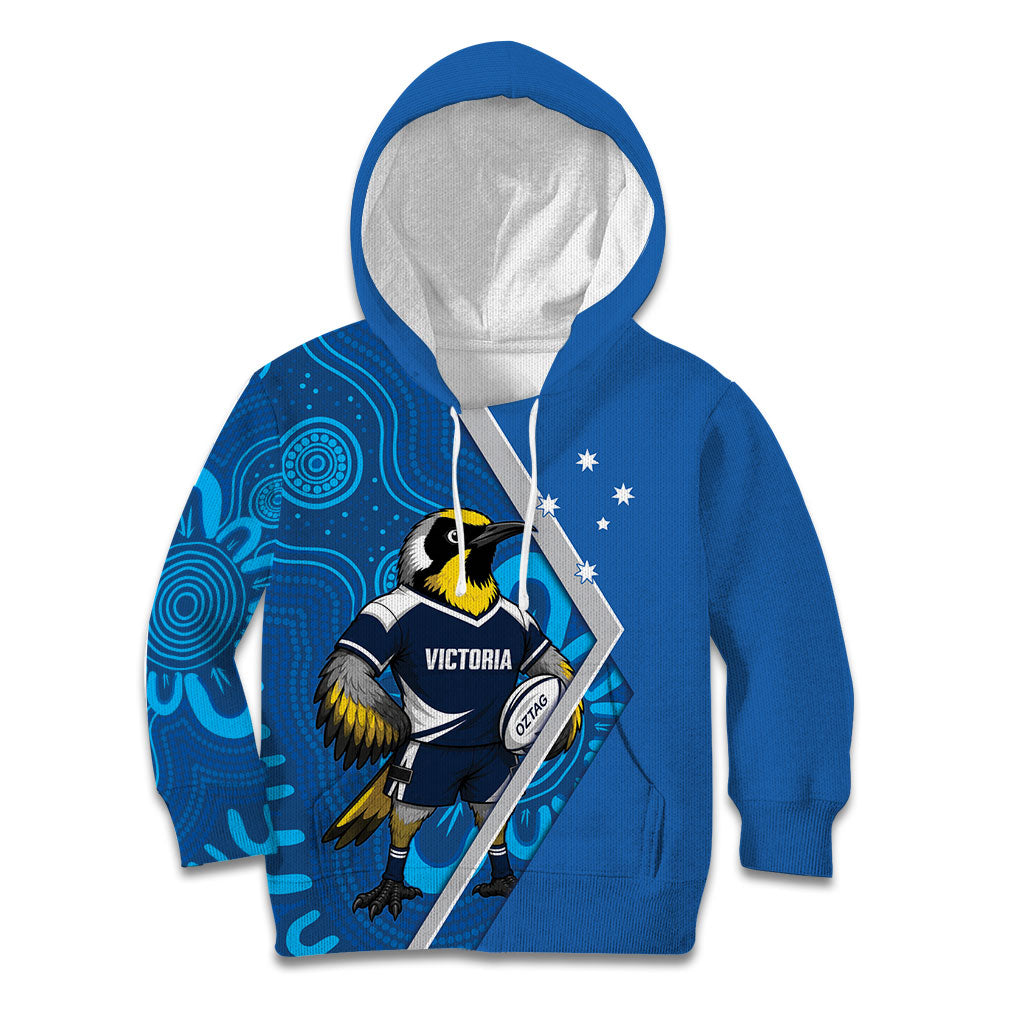 Victoria Oztag Custom Kid Hoodie Helmeted Honeyeater Mascot Indigenous Art