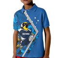 Victoria Oztag Custom Kid Polo Shirt Helmeted Honeyeater Mascot Indigenous Art