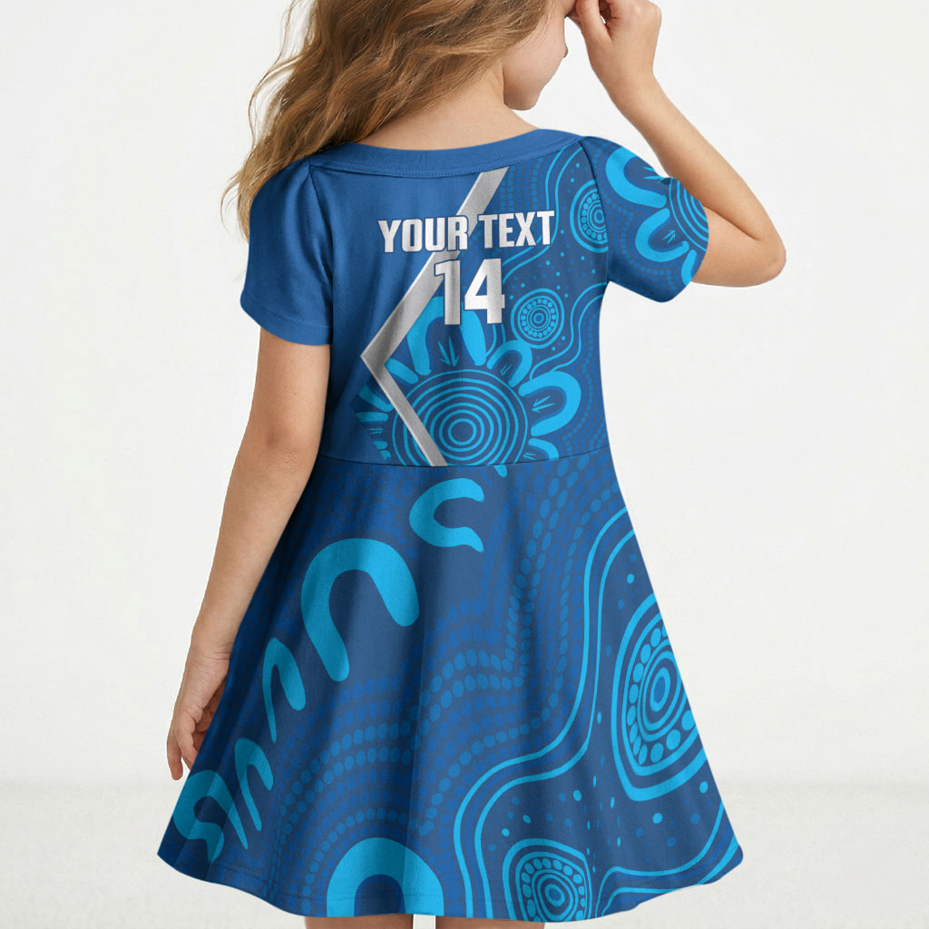 Victoria Oztag Custom Kid Short Sleeve Dress Helmeted Honeyeater Mascot Indigenous Art