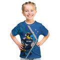 Victoria Oztag Custom Kid T Shirt Helmeted Honeyeater Mascot Indigenous Art