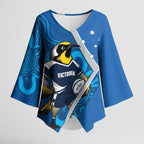 Victoria Oztag Custom Kimono Sleeve Blouse Helmeted Honeyeater Mascot Indigenous Art
