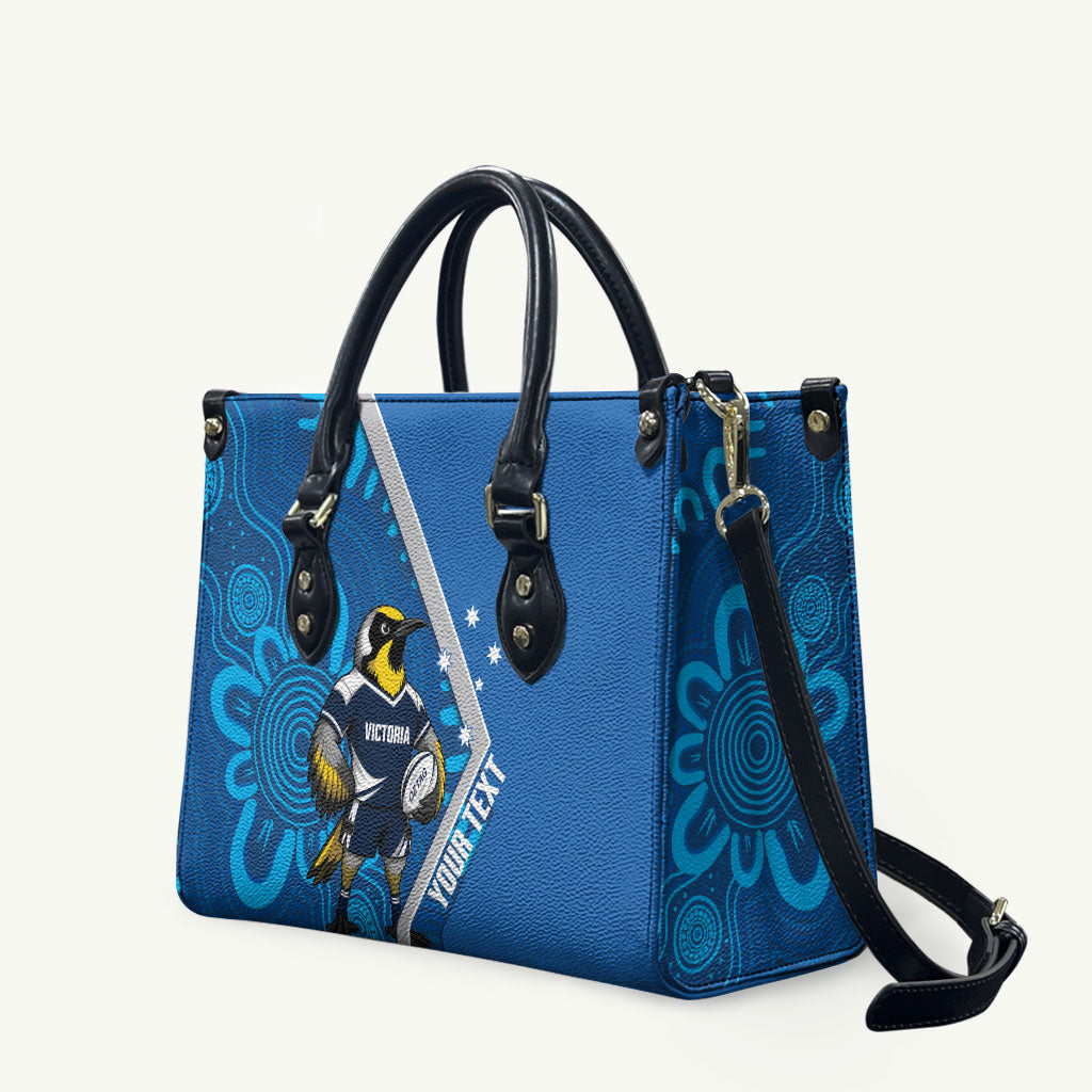 Victoria Oztag Custom Leather Bag Helmeted Honeyeater Mascot Indigenous Art