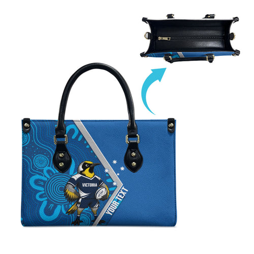 Victoria Oztag Custom Leather Bag Helmeted Honeyeater Mascot Indigenous Art