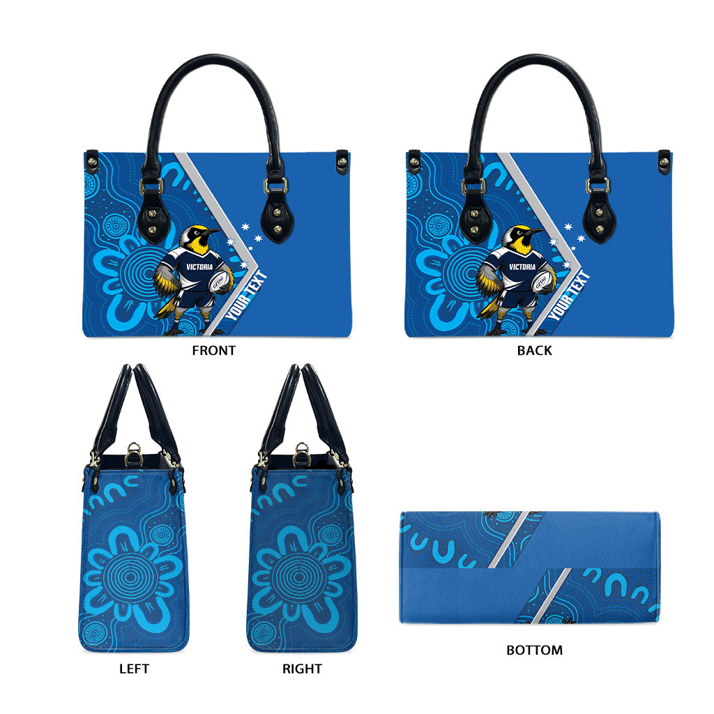 Victoria Oztag Custom Leather Bag Helmeted Honeyeater Mascot Indigenous Art