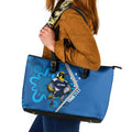 Victoria Oztag Custom Leather Tote Bag Helmeted Honeyeater Mascot Indigenous Art