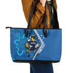 Victoria Oztag Custom Leather Tote Bag Helmeted Honeyeater Mascot Indigenous Art