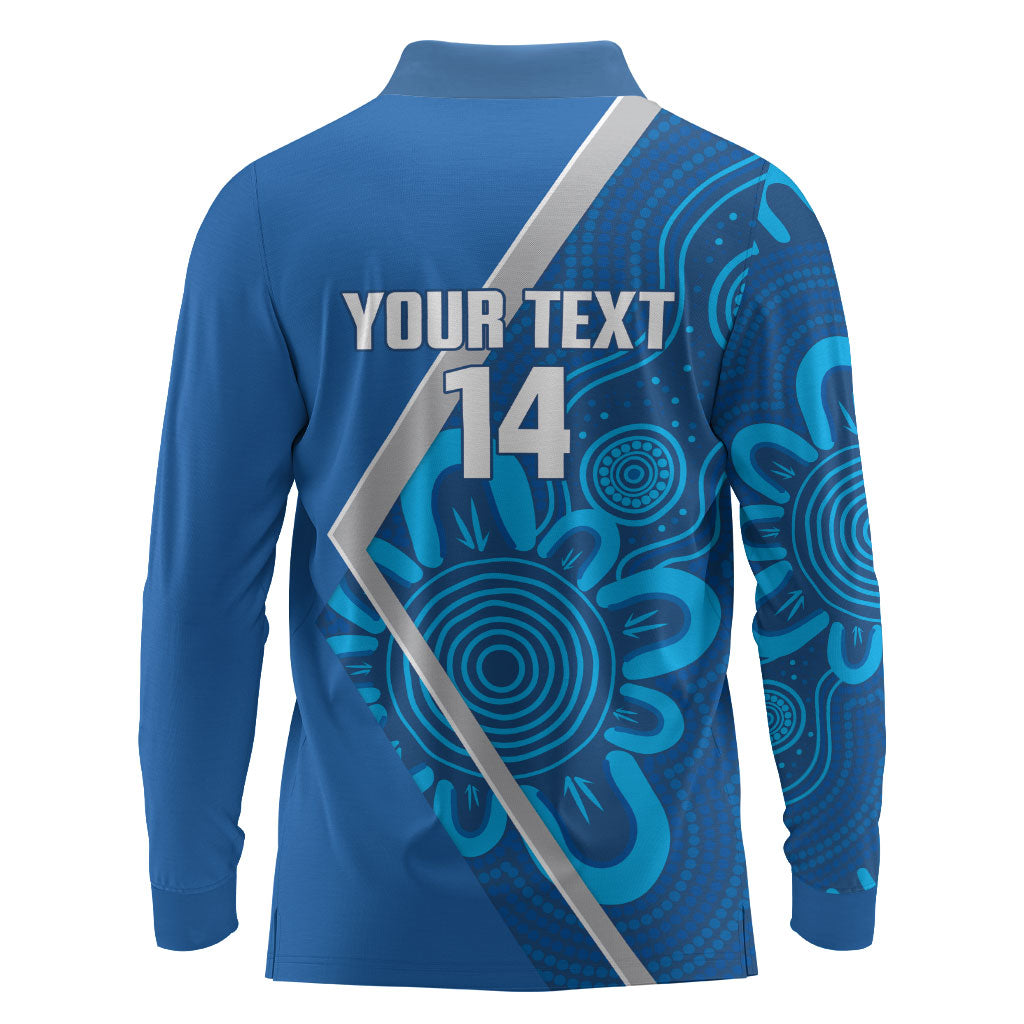 Victoria Oztag Custom Long Sleeve Polo Shirt Helmeted Honeyeater Mascot Indigenous Art