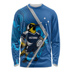 Victoria Oztag Custom Long Sleeve Shirt Helmeted Honeyeater Mascot Indigenous Art