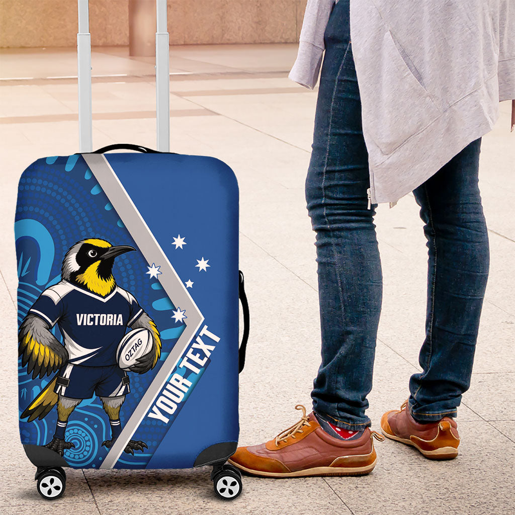 Victoria Oztag Custom Luggage Cover Helmeted Honeyeater Mascot Indigenous Art