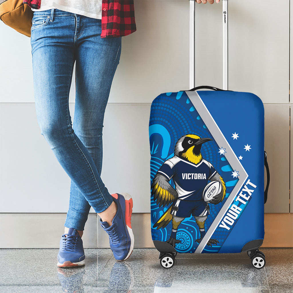 Victoria Oztag Custom Luggage Cover Helmeted Honeyeater Mascot Indigenous Art