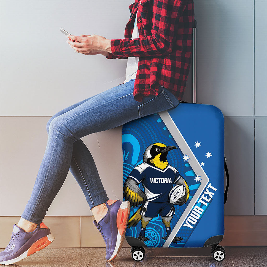 Victoria Oztag Custom Luggage Cover Helmeted Honeyeater Mascot Indigenous Art