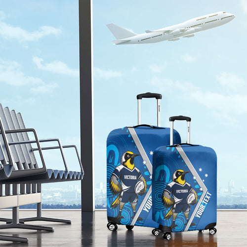 Victoria Oztag Custom Luggage Cover Helmeted Honeyeater Mascot Indigenous Art