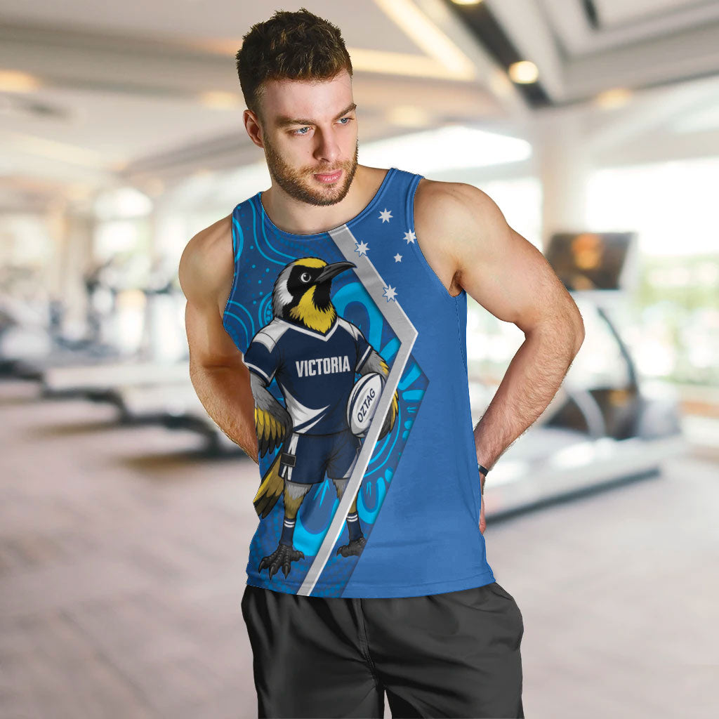 Victoria Oztag Custom Men Tank Top Helmeted Honeyeater Mascot Indigenous Art