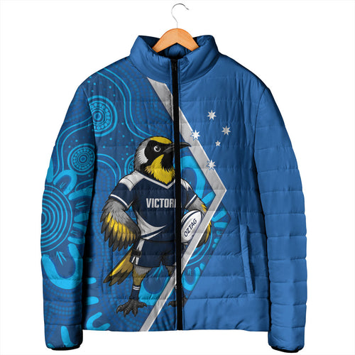 Victoria Oztag Custom Padded Jacket Helmeted Honeyeater Mascot Indigenous Art