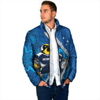 Victoria Oztag Custom Padded Jacket Helmeted Honeyeater Mascot Indigenous Art