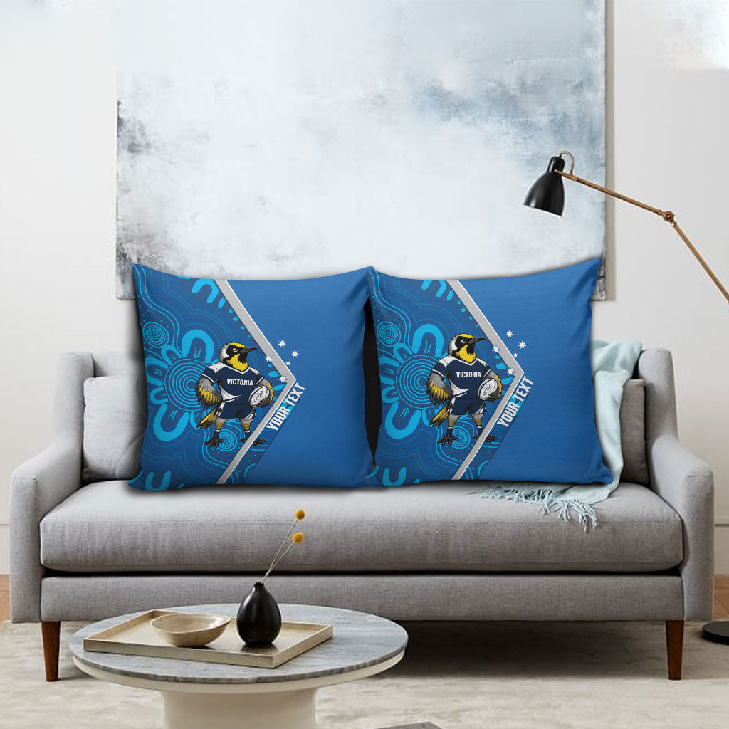 Victoria Oztag Custom Pillow Cover Helmeted Honeyeater Mascot Indigenous Art