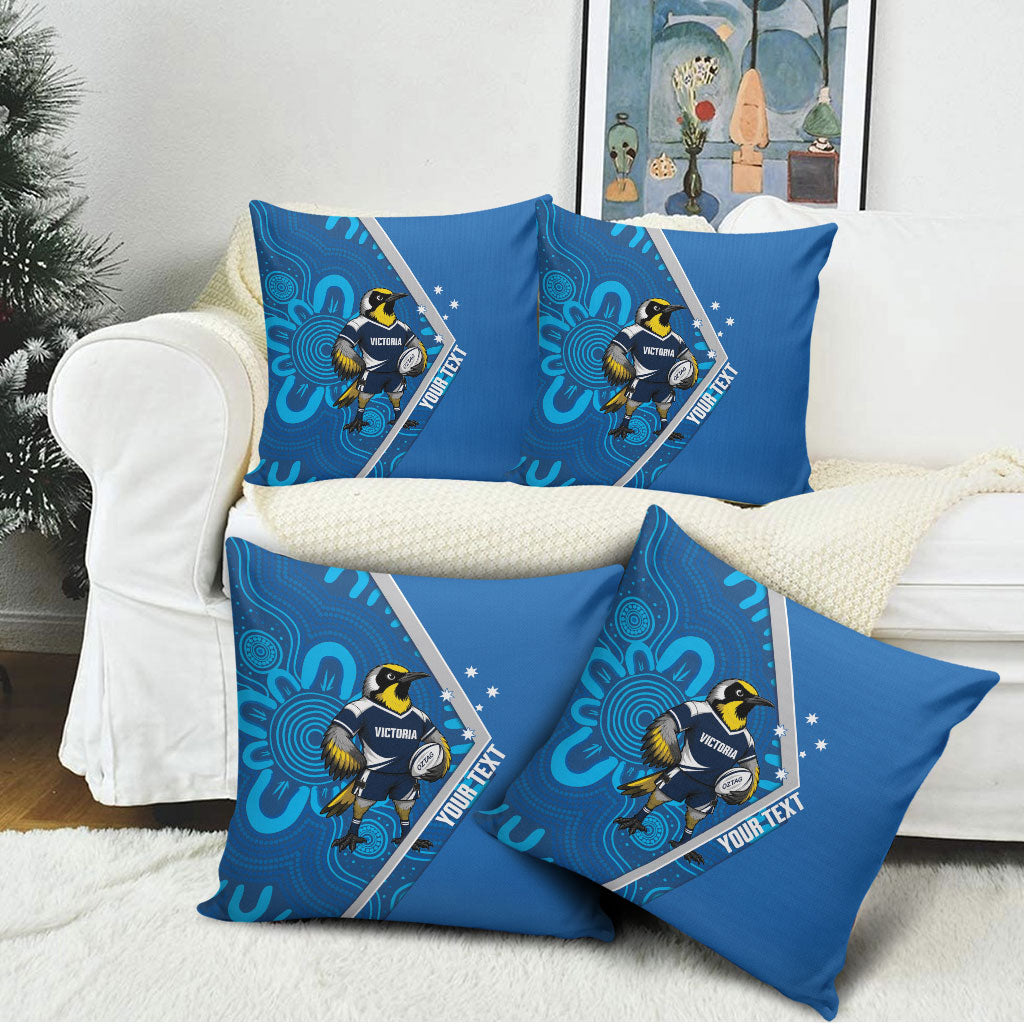 Victoria Oztag Custom Pillow Cover Helmeted Honeyeater Mascot Indigenous Art