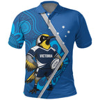 Victoria Oztag Custom Polo Shirt Helmeted Honeyeater Mascot Indigenous Art