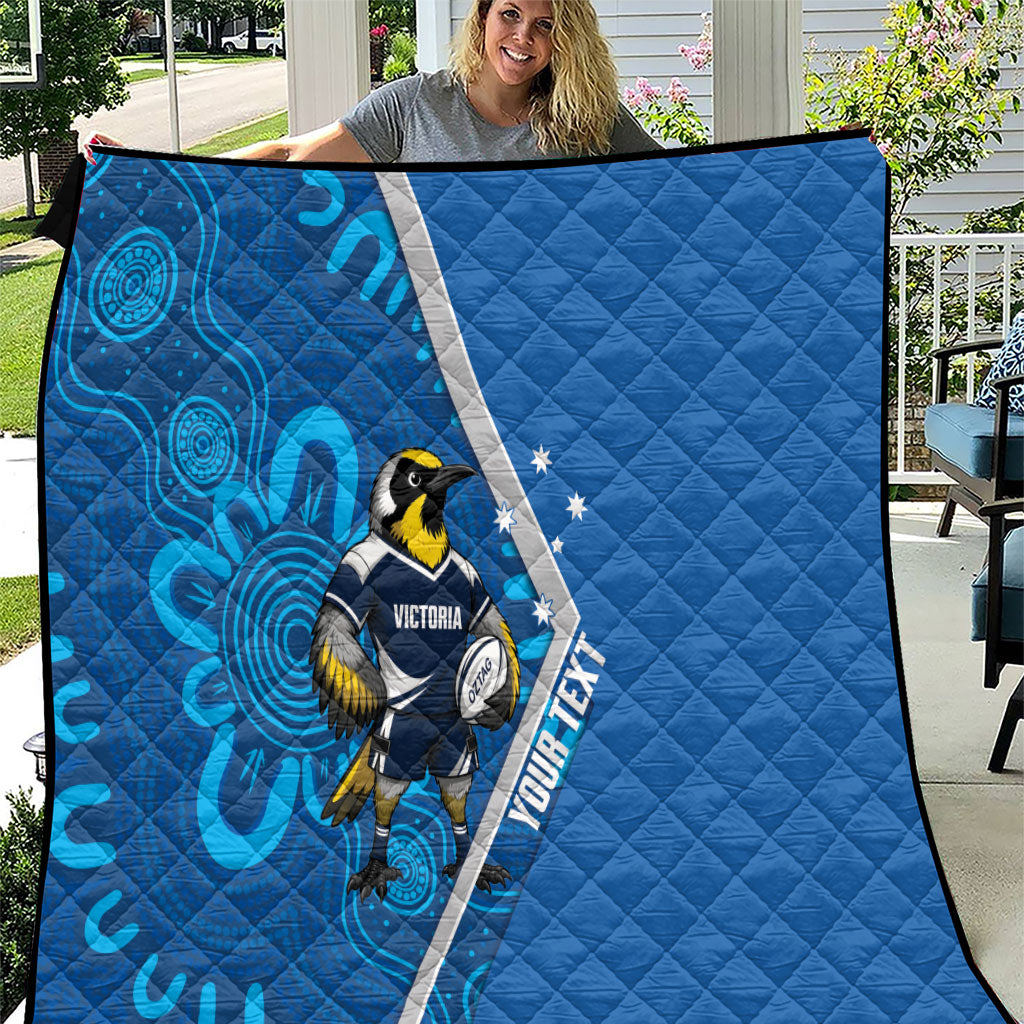 Victoria Oztag Custom Quilt Helmeted Honeyeater Mascot Indigenous Art