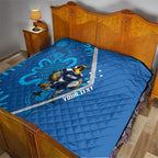 Victoria Oztag Custom Quilt Helmeted Honeyeater Mascot Indigenous Art
