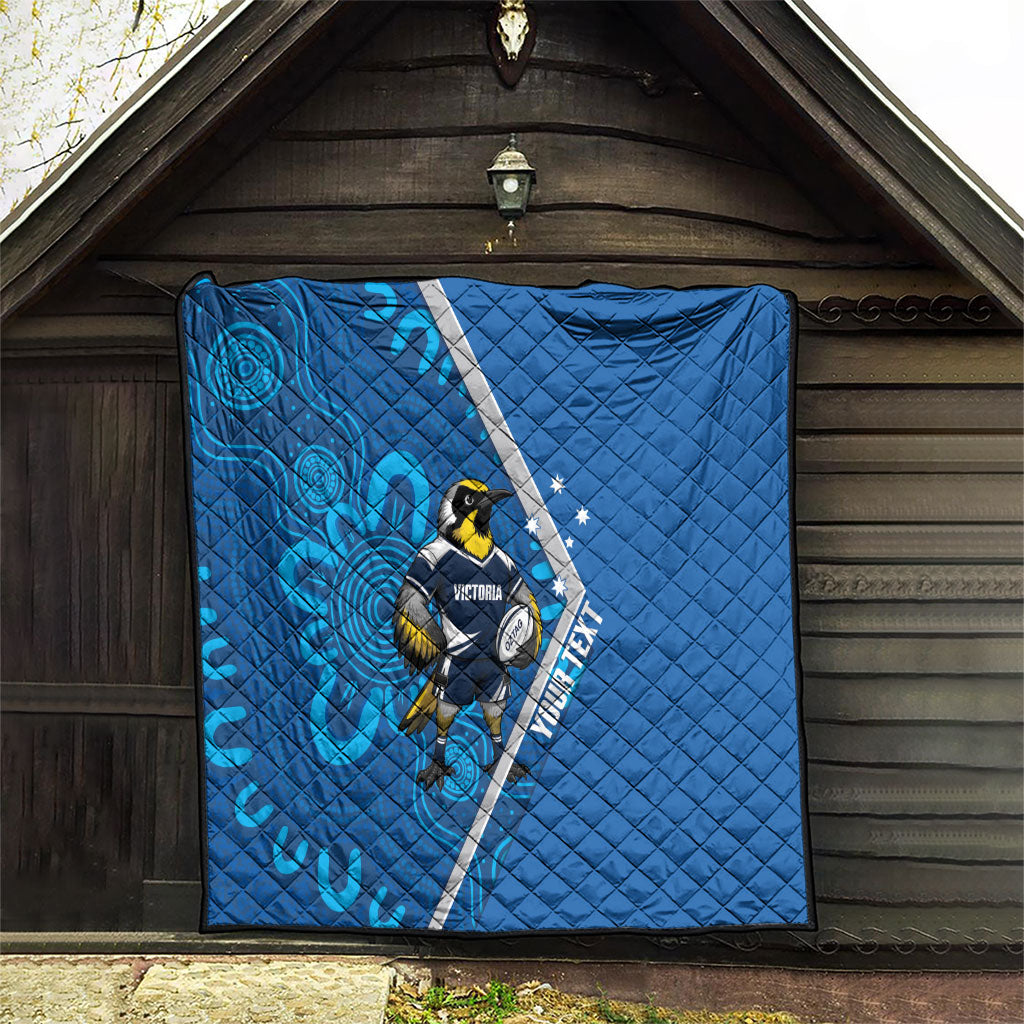 Victoria Oztag Custom Quilt Helmeted Honeyeater Mascot Indigenous Art