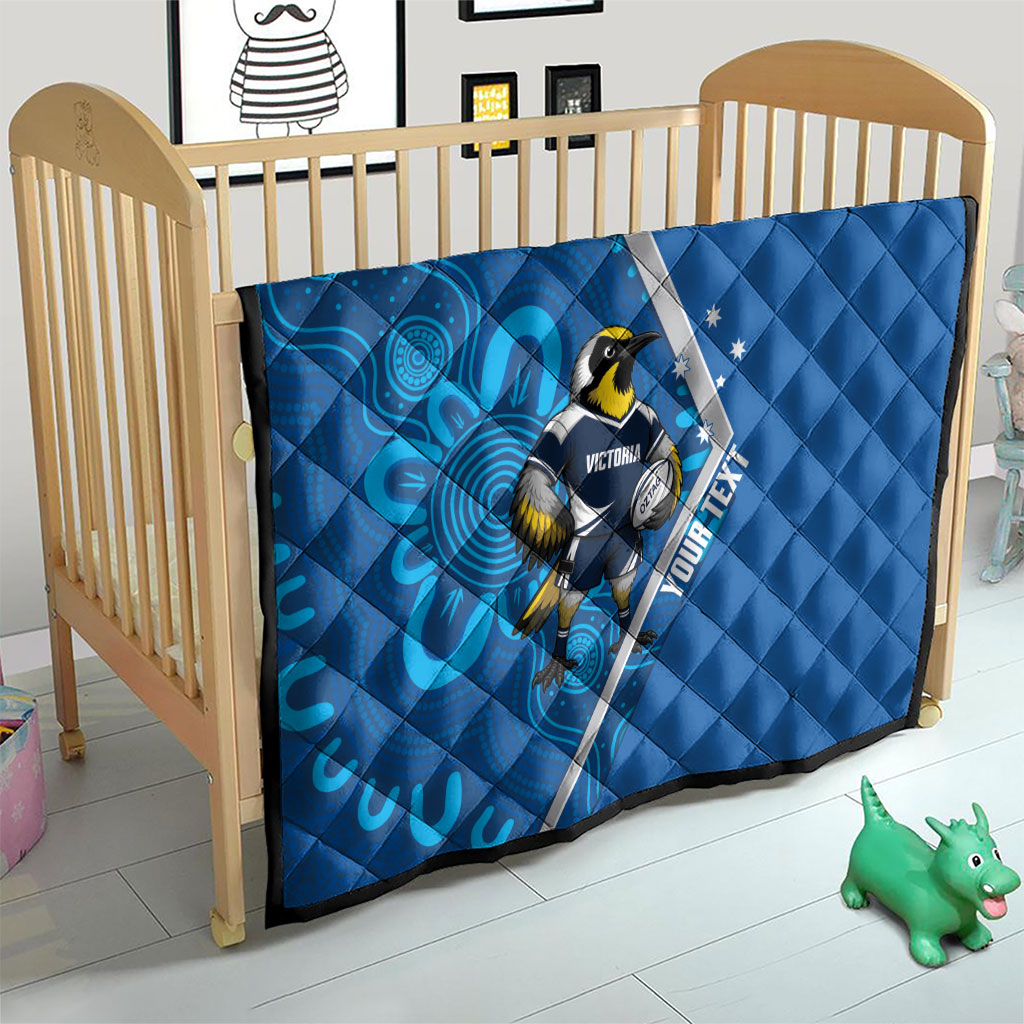 Victoria Oztag Custom Quilt Helmeted Honeyeater Mascot Indigenous Art