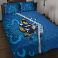 Victoria Oztag Custom Quilt Bed Set Helmeted Honeyeater Mascot Indigenous Art