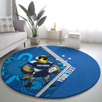 Victoria Oztag Custom Round Carpet Helmeted Honeyeater Mascot Indigenous Art