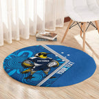 Victoria Oztag Custom Round Carpet Helmeted Honeyeater Mascot Indigenous Art
