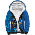 Victoria Oztag Custom Sherpa Hoodie Helmeted Honeyeater Mascot Indigenous Art