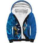 Victoria Oztag Custom Sherpa Hoodie Helmeted Honeyeater Mascot Indigenous Art