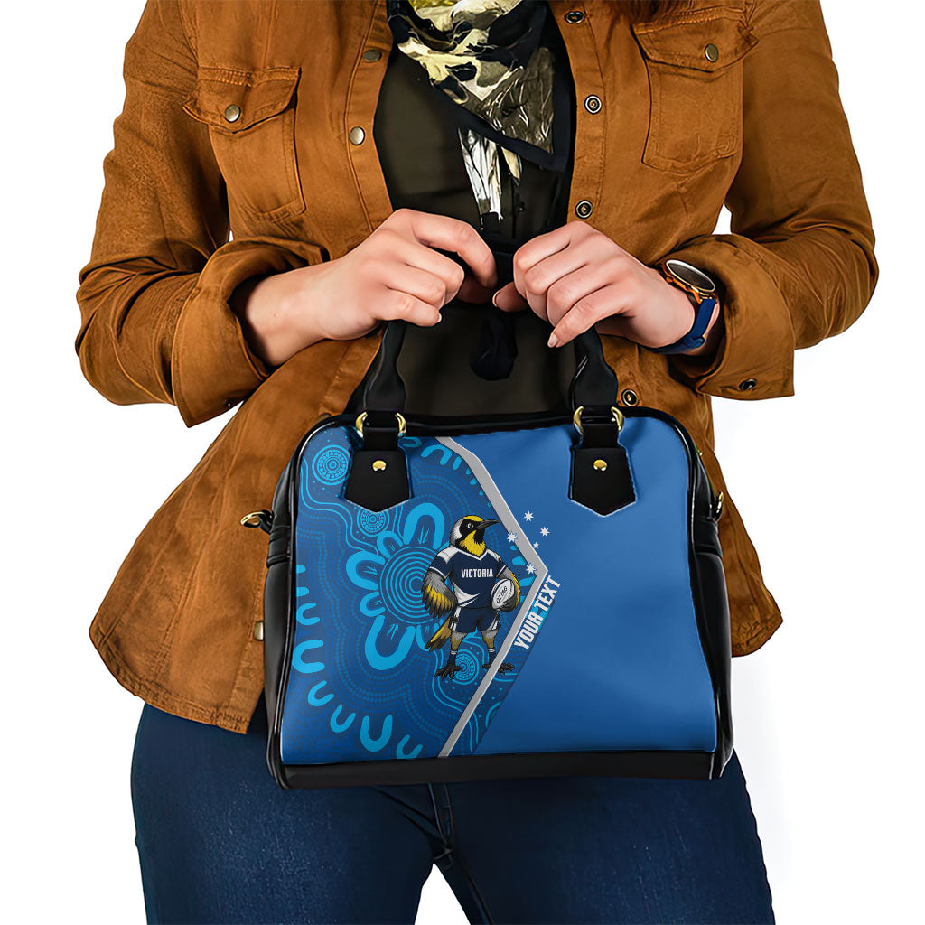 Victoria Oztag Custom Shoulder Handbag Helmeted Honeyeater Mascot Indigenous Art