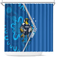 Victoria Oztag Custom Shower Curtain Helmeted Honeyeater Mascot Indigenous Art