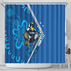 Victoria Oztag Custom Shower Curtain Helmeted Honeyeater Mascot Indigenous Art
