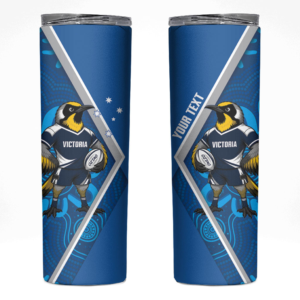 Victoria Oztag Custom Skinny Tumbler Helmeted Honeyeater Mascot Indigenous Art