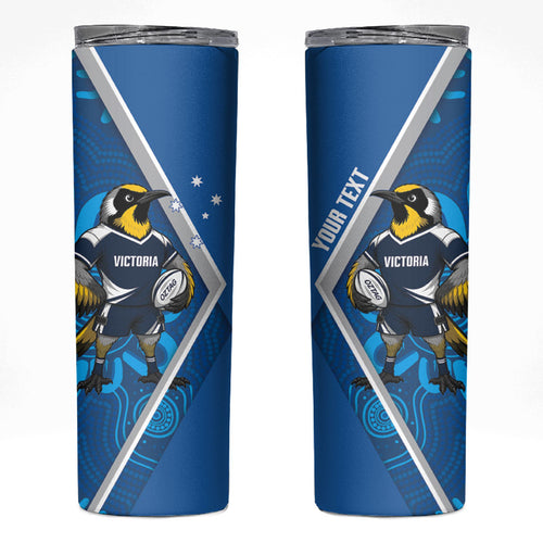 Victoria Oztag Custom Skinny Tumbler Helmeted Honeyeater Mascot Indigenous Art