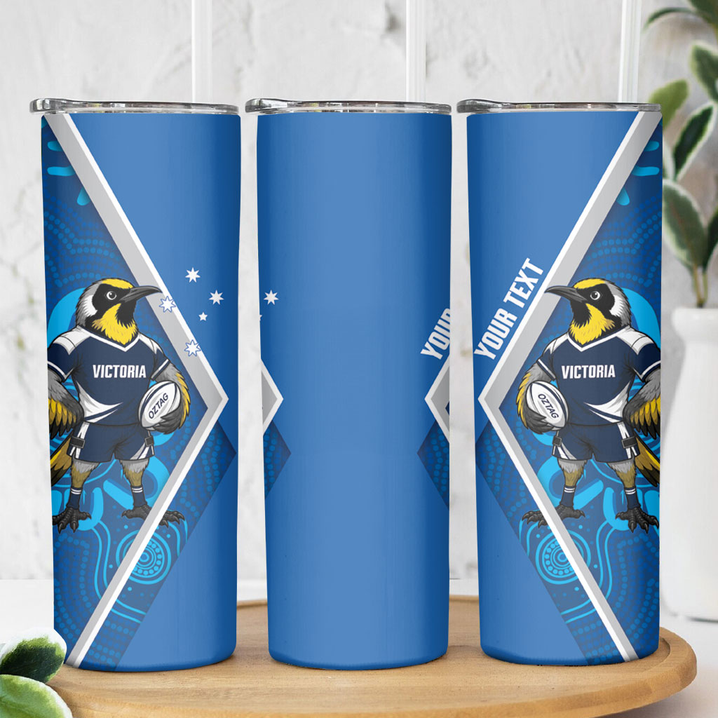 Victoria Oztag Custom Skinny Tumbler Helmeted Honeyeater Mascot Indigenous Art