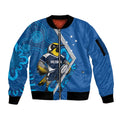 Victoria Oztag Custom Sleeve Zip Bomber Jacket Helmeted Honeyeater Mascot Indigenous Art