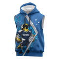 Victoria Oztag Custom Sleeveless Hoodie Helmeted Honeyeater Mascot Indigenous Art