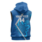 Victoria Oztag Custom Sleeveless Hoodie Helmeted Honeyeater Mascot Indigenous Art