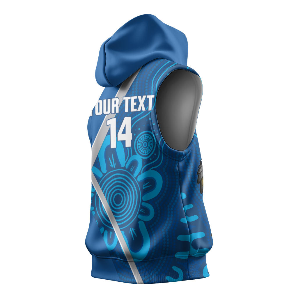 Victoria Oztag Custom Sleeveless Hoodie Helmeted Honeyeater Mascot Indigenous Art