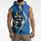 Victoria Oztag Custom Sleeveless Hoodie Helmeted Honeyeater Mascot Indigenous Art