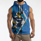Victoria Oztag Custom Sleeveless Zip Hoodie Helmeted Honeyeater Mascot Indigenous Art