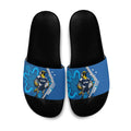 Victoria Oztag Custom Slide Sandals Helmeted Honeyeater Mascot Indigenous Art