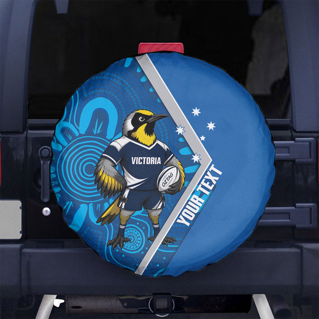 Victoria Oztag Custom Spare Tire Cover Helmeted Honeyeater Mascot Indigenous Art
