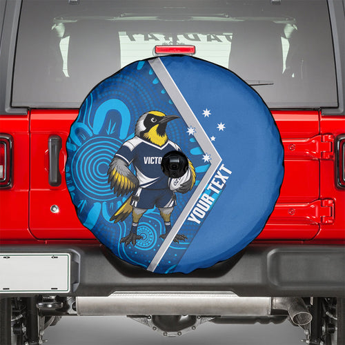 Victoria Oztag Custom Spare Tire Cover Helmeted Honeyeater Mascot Indigenous Art