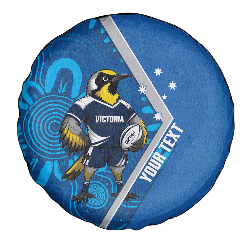 Victoria Oztag Custom Spare Tire Cover Helmeted Honeyeater Mascot Indigenous Art