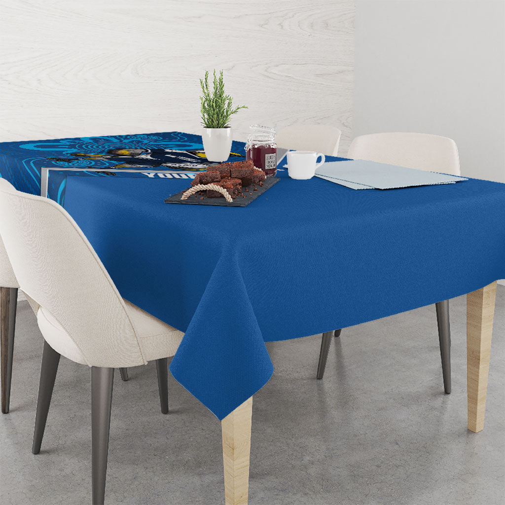Victoria Oztag Custom Tablecloth Helmeted Honeyeater Mascot Indigenous Art