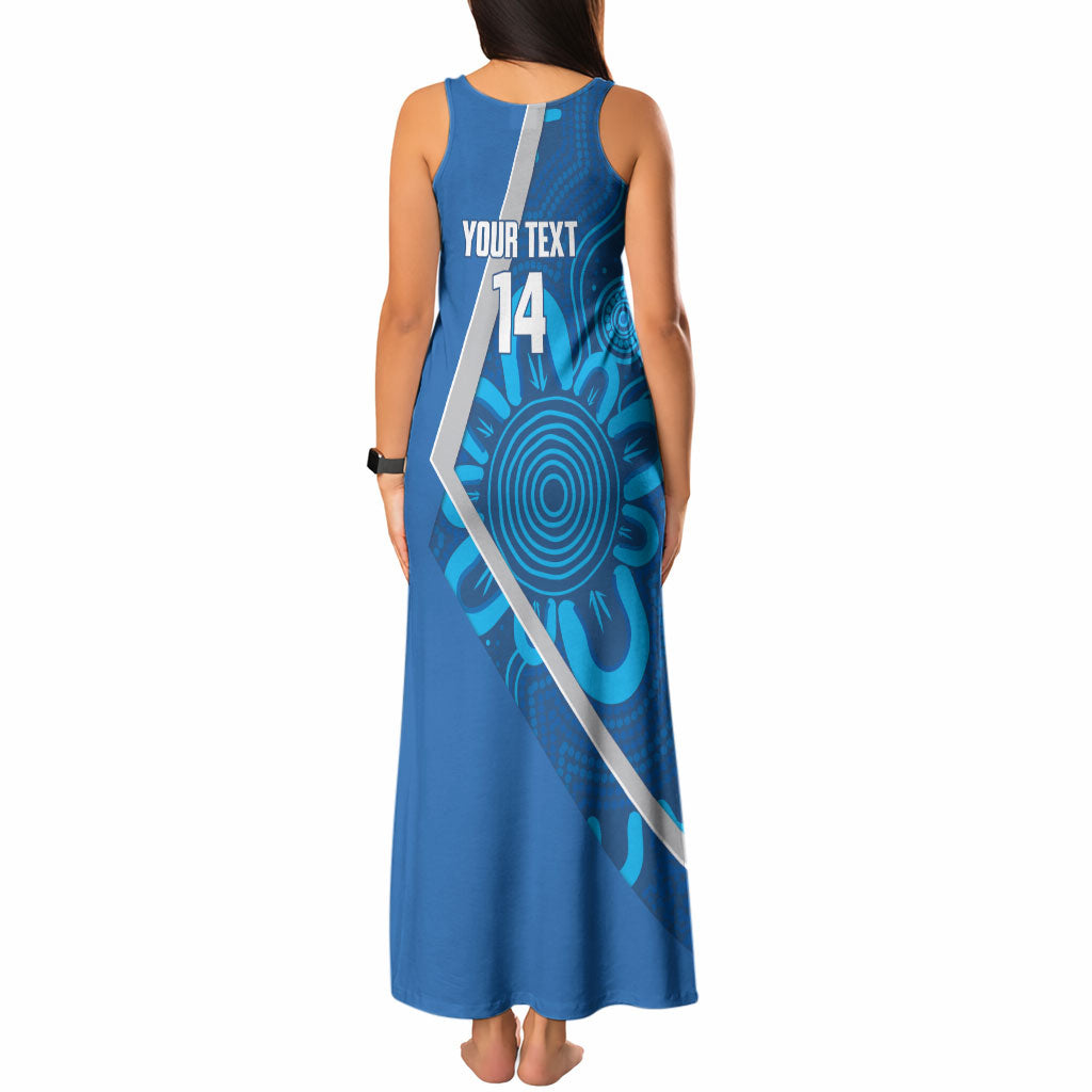 Victoria Oztag Custom Tank Maxi Dress Helmeted Honeyeater Mascot Indigenous Art